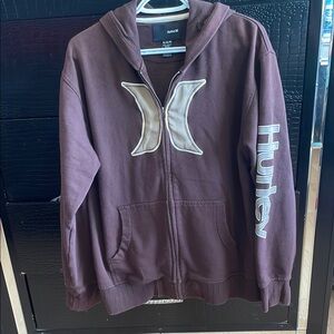 Hurley Brown Zip-Up Hoodie